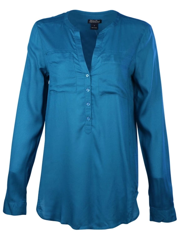 lucky brand jeans women's traveler tunic top-teal-xs