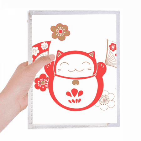 lucky fortune cat flower fan japan notebook loose diary refillable journal statiry