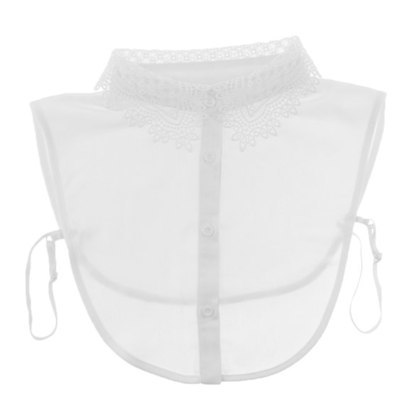 lucky3celectronics Embroidered floral fake collar half blouse detachable collar White