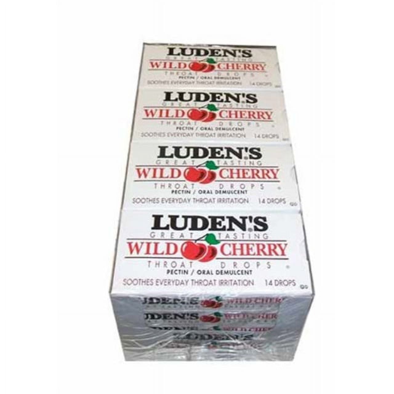 ludens wild cherry flavored cough drops/throat drops, pack of 20