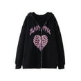 thumbnail image 1 of luethbiezx Adult Casual Fashion Hooded Couple Coat, Long Sleeve Hand Bone/Heart/Skeleton/Wire Printed Zip-Up Pockets with Drawstring Hat Jackets Street wear, 1 of 6