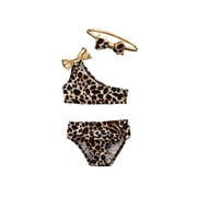 luethbiezx Infant Kids Baby Girl Leopard Bikini Set Swimwear Swimsuit Bathing Swimming Suit