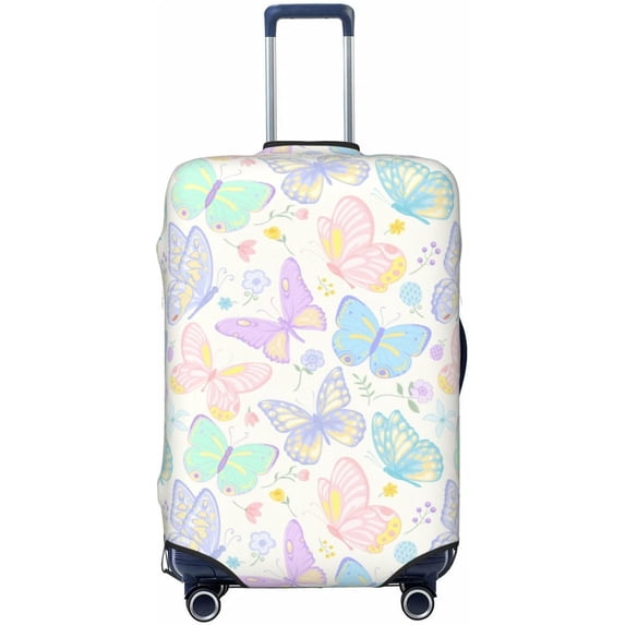 luggage cover protector Fashion suitcase covers for luggage Washable suitcase cover Anti-scratch lightweight carry on luggage covers Fits 18-21in Baggage Beautiful Colorful Butterfly and Flower