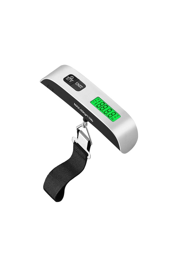 Digital Luggage Scale, Hanging Baggage Scale with Temperature Sensor, Portable Travel Suitcase Weighing Scale with LCD Display, 110 Pounds, Battery Included