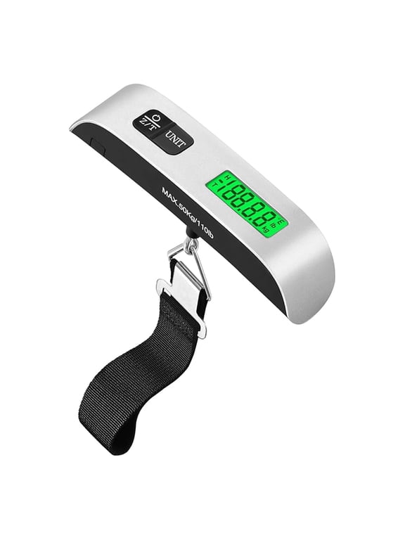 Digital Luggage Scale, Hanging Baggage Scale with Temperature Sensor, Portable Travel Suitcase Weighing Scale with LCD Display, 110 Pounds, Battery Included