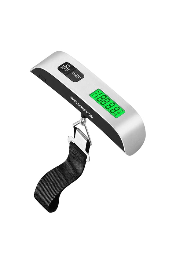 Digital Luggage Scale, Hanging Baggage Scale with Temperature Sensor, Portable Travel Suitcase Weighing Scale with LCD Display, 110 Pounds, Battery Included