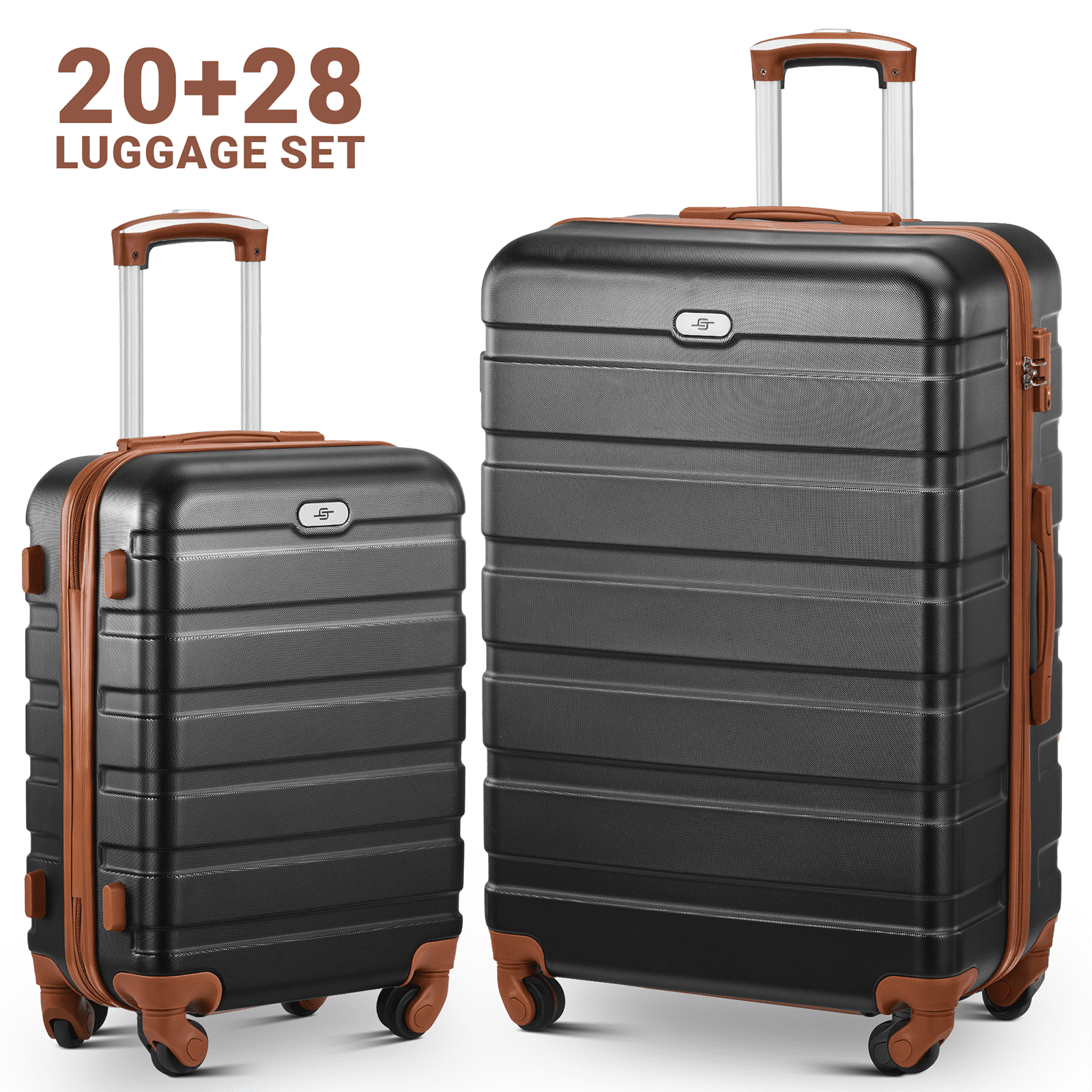 luggage sets 2 piece(20,28 inch) ABS hard suitcase with wheels and TSA