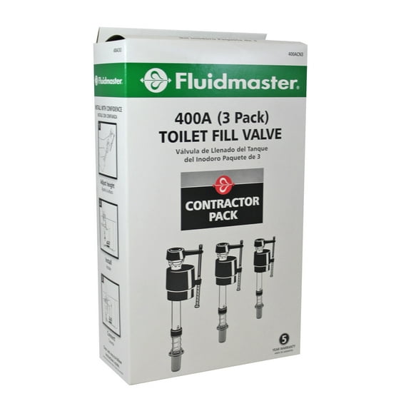 luidmaster 400A, Plastic Toilet Fill Valve, 3 Pack