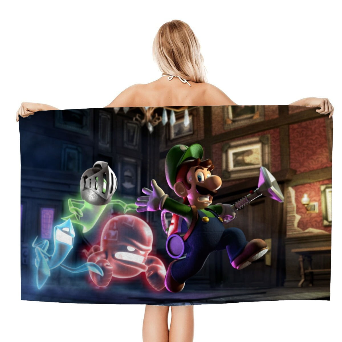luigis mansion Gifts Beach Towel for Women Girl Birthday Inspired Fan Bath Outdoor Music Lover