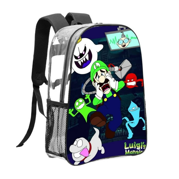 luigis mansion Pattern Transparent Backpack Lightweight And fashionable Showcasing Personality And Leading The Trend