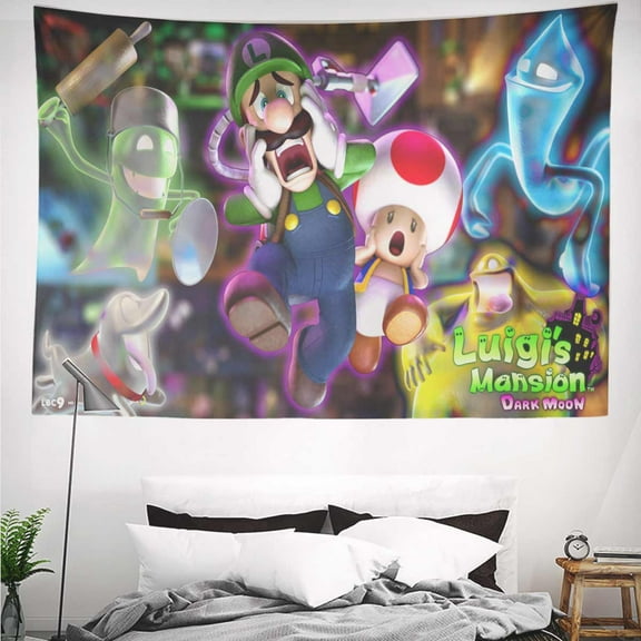 luigis mansion Tapestry Gift Wall Hanging Backdrop for Room Bedroom Girls Fans Background Banner Party Birthday Supplies Decor
