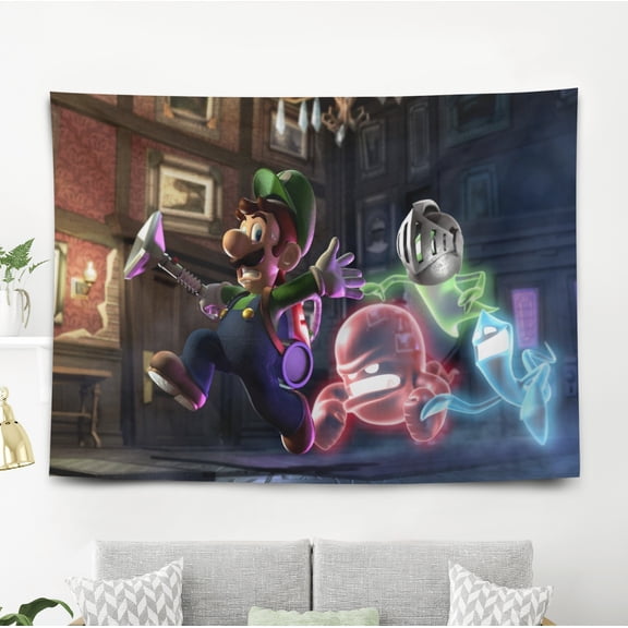 luigis mansion Tapestry Gift Wall Hanging Backdrop for Room Bedroom Girls Fans Background Banner Party Birthday Supplies Decor