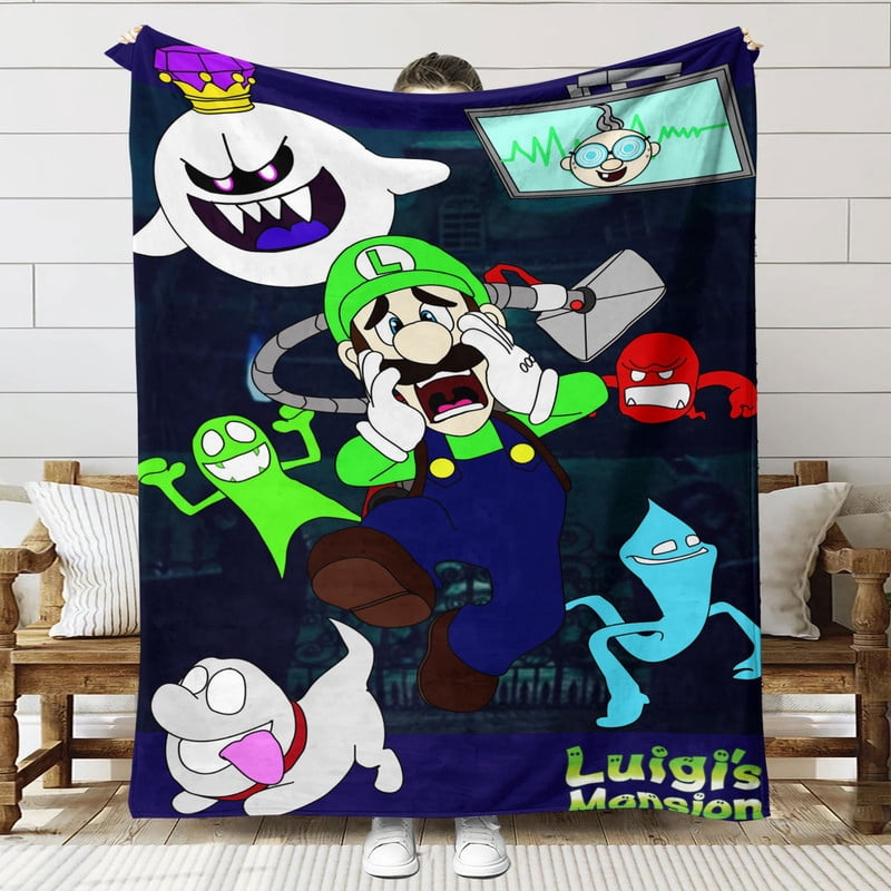 luigis mansion Throw Blanket Gifts for Fans Lover Girls Boys Women Present Hoodie Him Bed 60"x80"