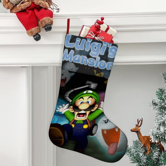 luigis mansion Ultra soft velvet Christmas socks, Large Super Soft Christmas Stockings For Christmas Xmas Tree Holiday Fireplace Family Decor Gifts