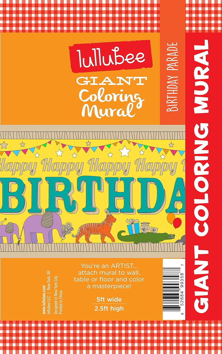 lullubee Giant Coloring Mural - Birthday Parade
