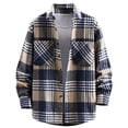 thumbnail image 1 of lulshou 2025 Plaid Shirt Men for Man Saving Men's Casual Cotton Plaid Shirts Long Sleeve Button-Down Flannel Overshirt Jacket Yellow-L, 1 of 2