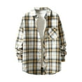 thumbnail image 1 of lulshou 2025 Plaid Shirt Men for Man Saving Men's Casual Cotton Plaid Shirts Long Sleeve Button-Down Flannel Overshirt Jacket Yellow-XL, 1 of 7