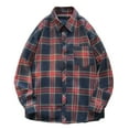thumbnail image 1 of lulshou 2025 Plaid Shirt Men for Man Saving Men's Casual Dress Long Sleeve Buffalo Plaid Checkered Fitted Flannel Shirt Navy-3XL, 1 of 2