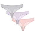 thumbnail image 1 of lulshou 3-Pack Women's Summer Thongs Low-Waist Seamless Breathable Underwear for Summer Daily Wear, 1 of 2