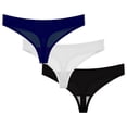 thumbnail image 1 of lulshou 3-Pack Women's Summer Thongs Low-Waist Seamless Breathable Underwear for Summer Daily Wear, 1 of 2