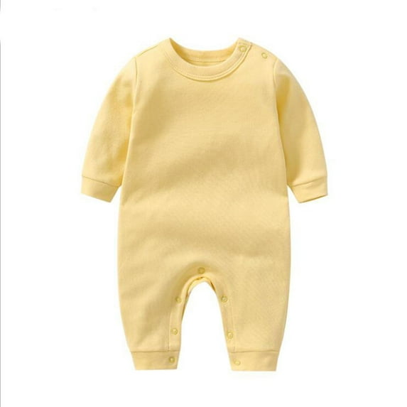 lulshou Baby Bodysuits Long Sleeve Soft Cotton Onesies for Newborn Infant, Solid Color Romper with Round Neck, Everyday Outfit for Baby Boy & Girl