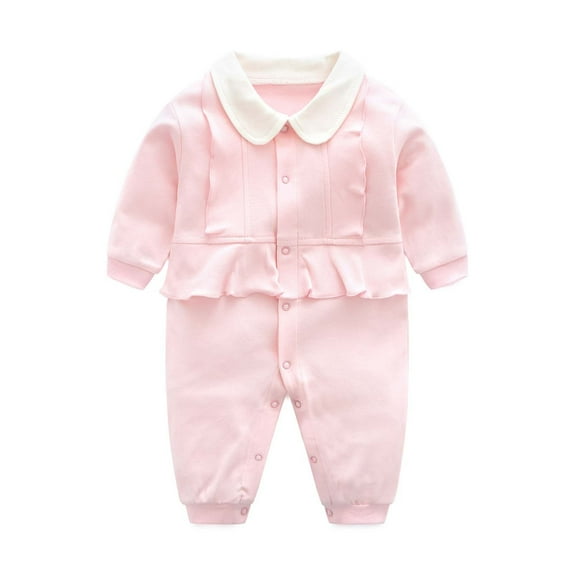 lulshou Baby Clothes Spring and Fall Jumpsuit Long-Sleeved Newborn Clothes 0-1 Year Old Cotton Crawling Clothes Baby Romper (9-12 Months)