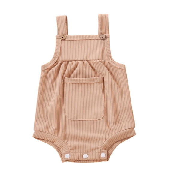 lulshou Baby Onesies Sleeveless Bodysuit, Summer Thin & Breathable Rompers with Pocket for Newborn Infant Baby Boy Girl