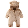 thumbnail image 1 of lulshou Baby Romper Full-Zip Thermal Winter Suit with Hood Long Sleeved Jumpsuit with Print for Boys Girls Cold Weather Wear, 1 of 9