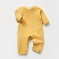 thumbnail image 1 of lulshou Baby Romper Male and Female Babies Bodysuit Keep Warm Button Solid Jumpsuit on Clearance, 1 of 3
