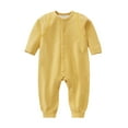 thumbnail image 1 of lulshou Baby Romper Male and Female Babies Bodysuit Keep Warm Button Solid Jumpsuit on Clearance, 1 of 2