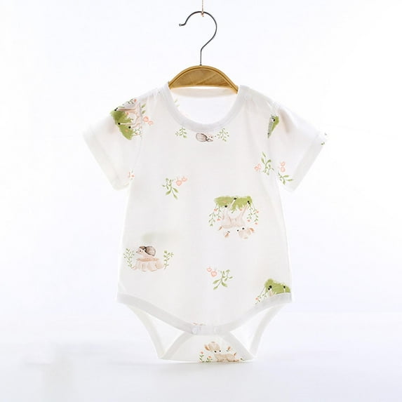 lulshou Breathable Baby Bodysuits Short Sleeve Cute Print Onesies Summer Lightweight Romper for Newborn Infant Unisex