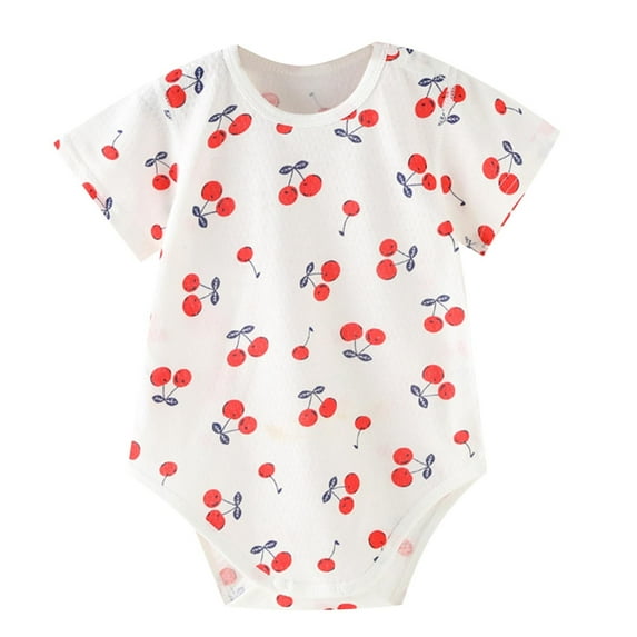 lulshou Breathable Baby Onesies Short Sleeve Cute Print Bodysuit Summer Romper for Newborn Infant Unisex