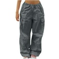 thumbnail image 1 of lulshou Cargo Pants Women Fashion Women Trousers Full Pants Casual Straight Solid Color Suit Pants Y2k Streetwear Pants, 1 of 6