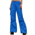thumbnail image 1 of lulshou Cargo Pants Women Street Style Fashion Design Sense Multi Pocket Overalls Low Waist Sports Pants Relaxed Fit Wide Leg Pants, 1 of 7