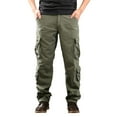 thumbnail image 1 of lulshou Cargo Pants for Men Windproof, Waterproof & Fleece-Lined for Warmth for Hiking & Cold-Weather Outdoor Activities Men's Pants, Green, 34, 1 of 8