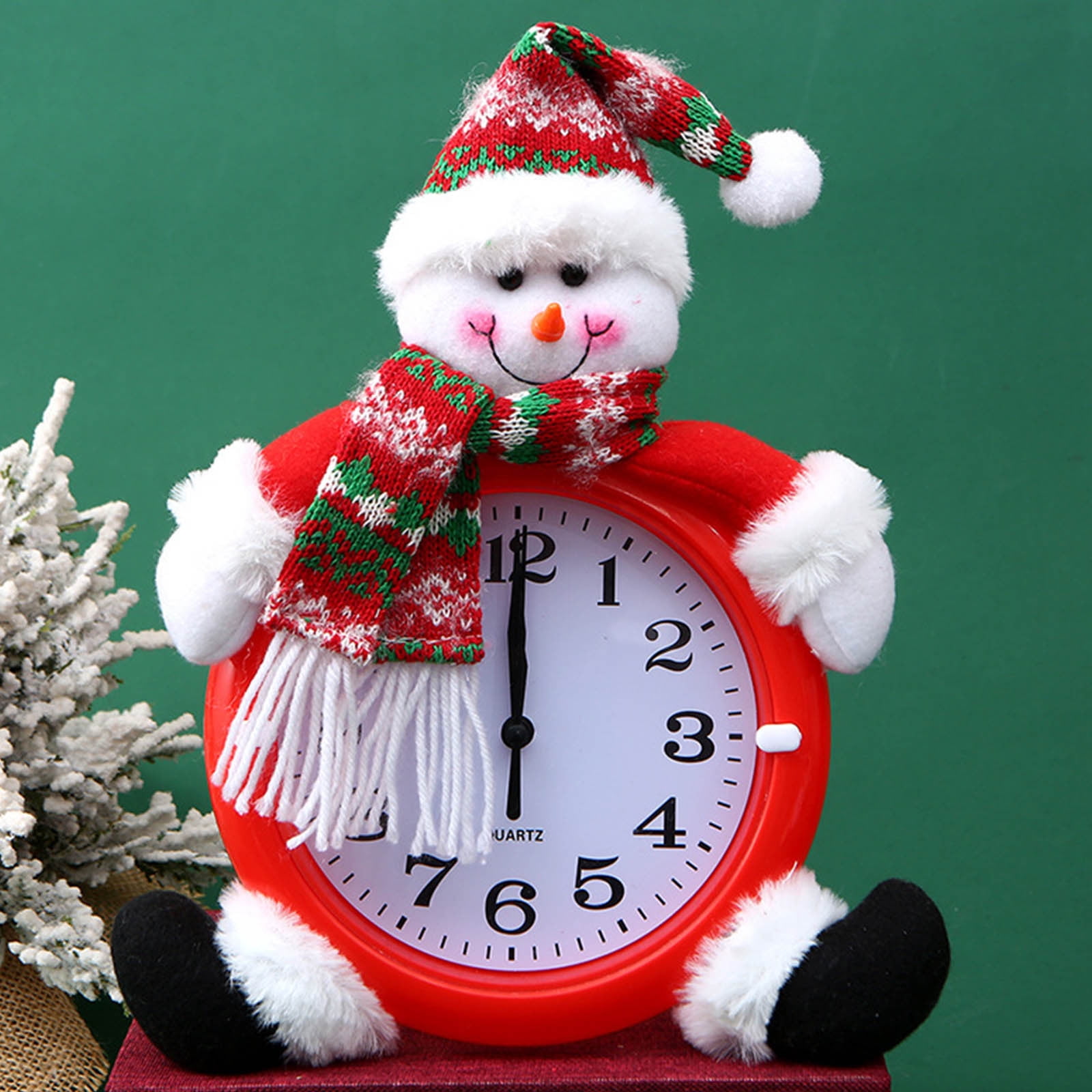 lulshou Christmas Decorations Christmas Clock Bedside Decoration Small
