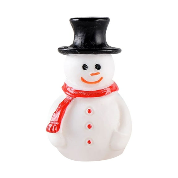 lulshou Christmas Decorations Christmas Miniature Statue, Mini Resin Christmas Snowman Decoration DIY Christmas Decoration
