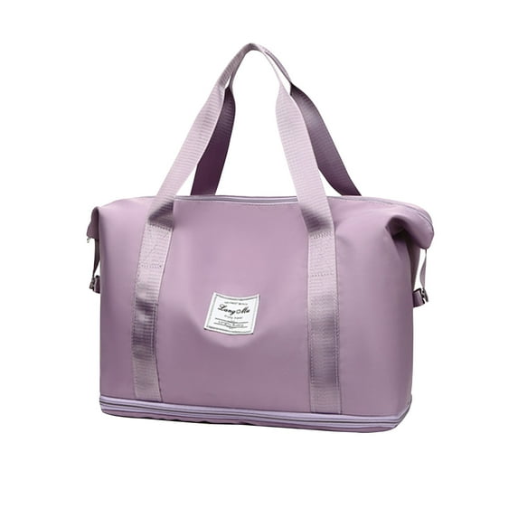 lulshou Foldable Travel Duffel Bag, Expandable Gym Bags, Duffle Bags for Sports and Weekend Travel, Large Capacity Lightweight Overnight Bags for Men and Women, Sports Tote Bag (Purple)