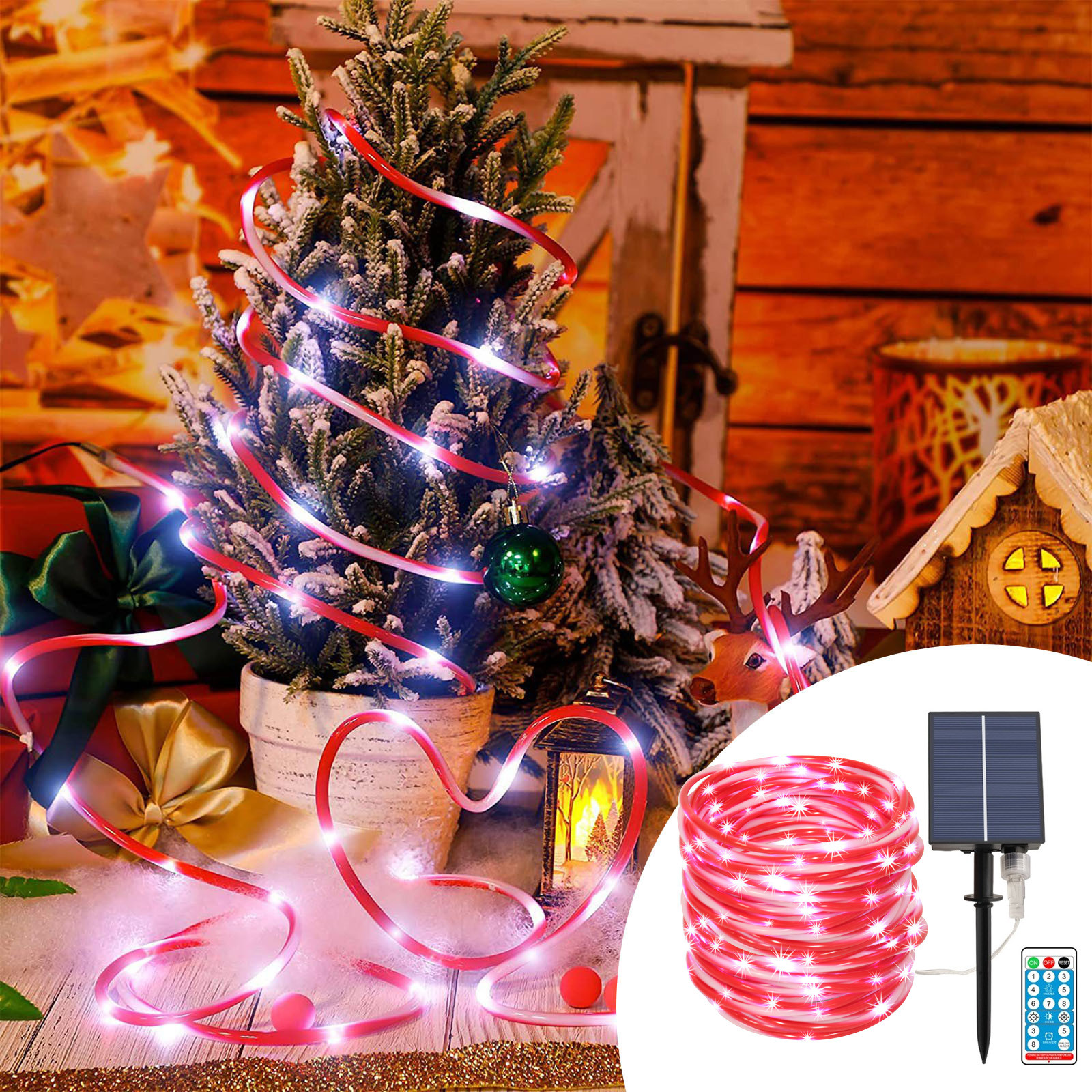 lulshou & Gardens Rope Lights Battery Powered,Outdoor Candy Cane Rope