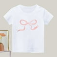 thumbnail image 1 of lulshou Girls Shirts Girls' Fashion Casual Letter Printed Round Neck Short Sleeve Top Summer Tops, 1 of 3