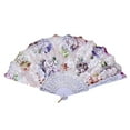 thumbnail image 1 of lulshou Hand Fans for Women Foldable, Dance Wedding Party Lace Silk Folding Hand Flower Fan, 1 of 2