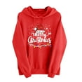 thumbnail image 1 of lulshou Hoodies for Women Christmas Print Sweatshirt Festive Holiday Long Sleeve Pullover for Family Gathering, Red, L, 1 of 6