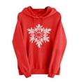 thumbnail image 1 of lulshou Hoodies for Women Christmas Print Sweatshirt Festive Holiday Long Sleeve Pullover for Family Gathering, Red, L, 1 of 6