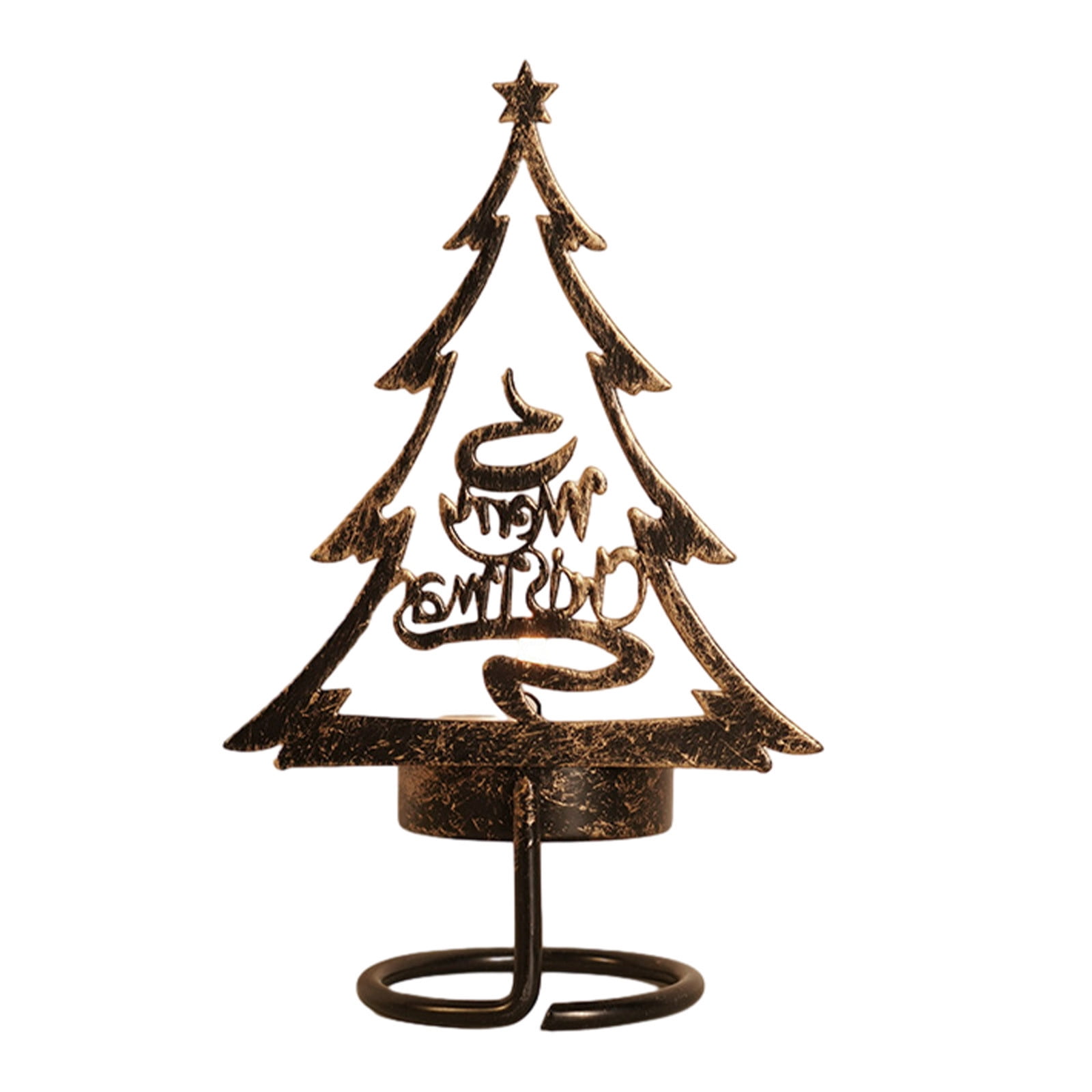 lulshou Hristmas Tree Tealight Candle Holders, Metal Christmas Tree
