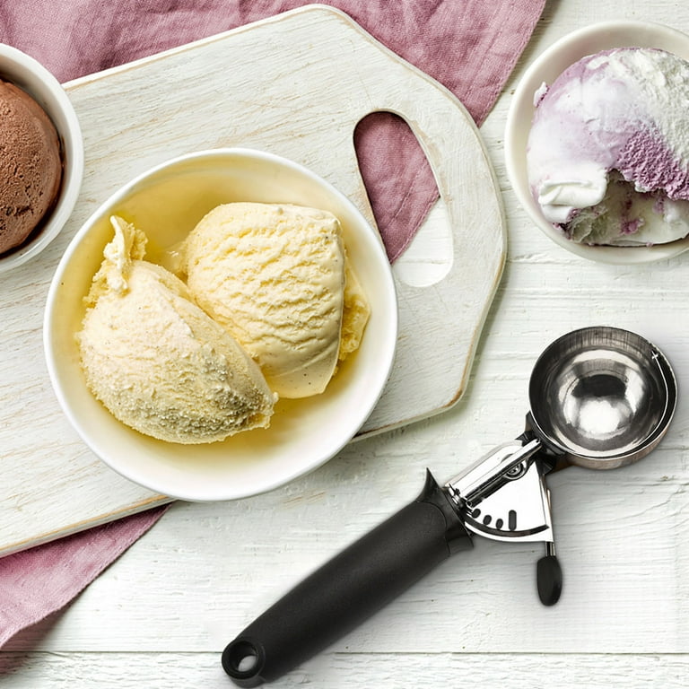 lulshou Ice Cream Scoop - Heavy Duty Ice Cream with Comfortable Non-Slip  Handle, Easy Release Metal Ice Cream Scoop Kitchen Tool for Dough, Gelat 
