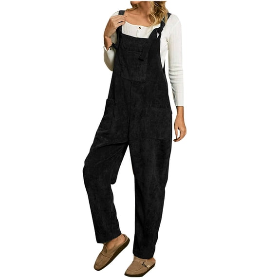 lulshou Jumpsuits for Women, Women's Solid Color 2024 Spring and Summer Solid Color Corduroy Multi-pocket Bib Jumpsuit Bib Trousers Women's Jumpsuits, Rompers & Overalls, XXL