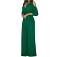 thumbnail image 1 of lulshou Jumpsuits for Women, Womens Fashion Wide Leg Pants Solid Short Sleeve V-Neck Jumpsuits Women's Jumpsuits, Rompers & Overalls, Green XL, 1 of 5