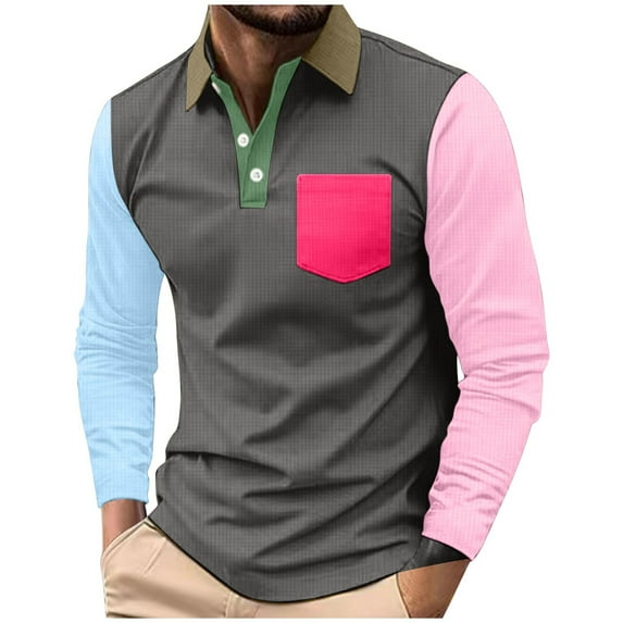 lulshou Long Sleeve Shirts for Men Button Down Collar Casual Top for Modern Street Style and Business Casual Wear, Dark Gray, XL