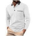 thumbnail image 1 of lulshou Long Sleeve Shirts for Men Button Down Collar Casual Top for Modern Street Style and Business Casual Wear, White, M, 1 of 7
