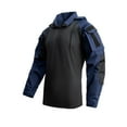 thumbnail image 1 of lulshou Men's Outdoor Training Shirt Solid Color Long Sleeve Stand-Up Collar Casual Top for Hiking, Camping & Fitness, Blue, XL, 1 of 2